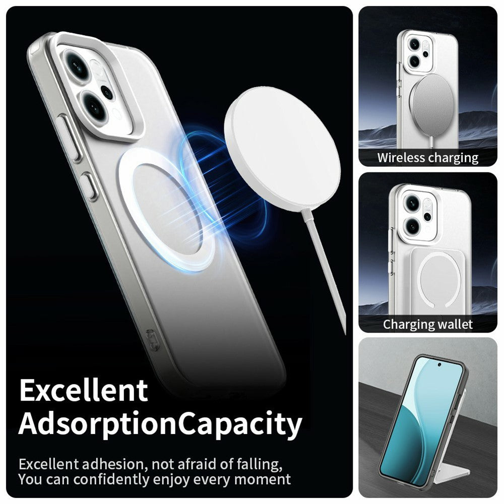 For Oppo Reno14 5G (Global) Case Compatible with MagSafe Anti Drop Hybrid Phone Back Cover - White