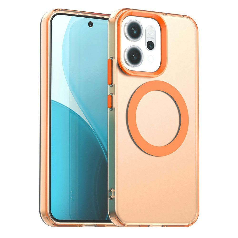 For Oppo Reno14 5G (Global) Case Compatible with MagSafe Anti Drop Hybrid Phone Back Cover - Orange