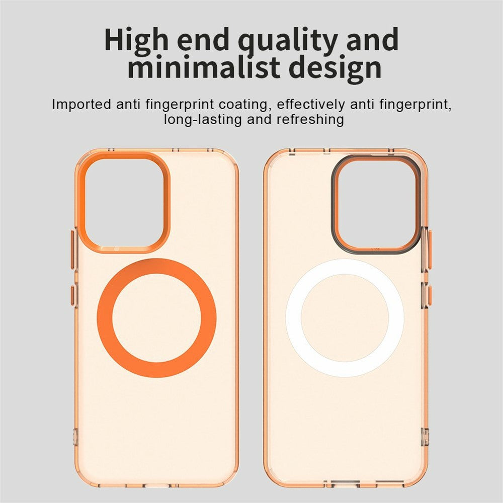 For Oppo Reno14 5G (Global) Case Compatible with MagSafe Anti Drop Hybrid Phone Back Cover - Orange