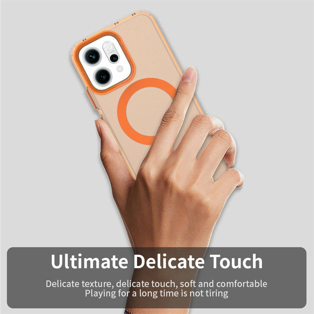 For Oppo Reno14 5G (Global) Case Compatible with MagSafe Anti Drop Hybrid Phone Back Cover - Orange
