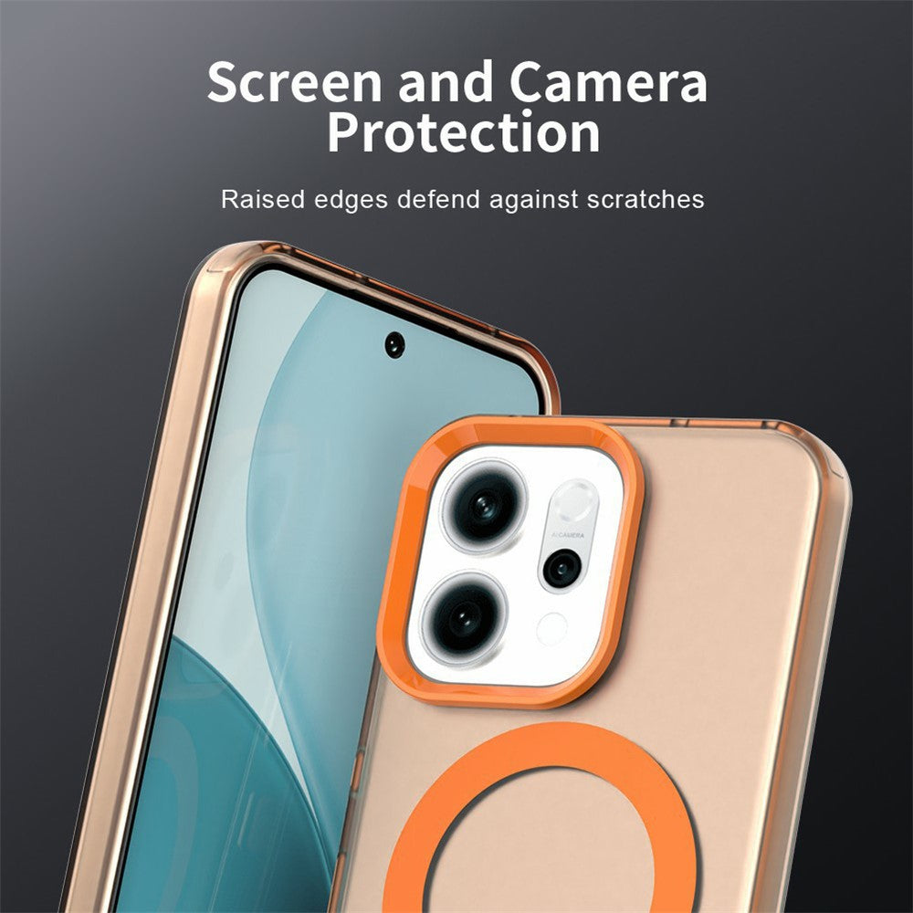 For Oppo Reno14 5G (Global) Case Compatible with MagSafe Anti Drop Hybrid Phone Back Cover - Orange