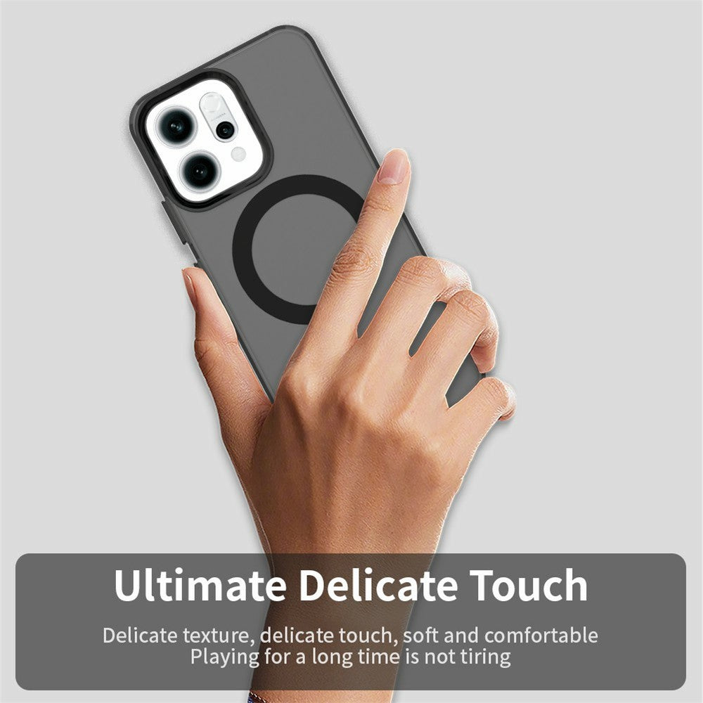 For Oppo Reno14 5G (Global) Case Compatible with MagSafe Anti Drop Hybrid Phone Back Cover - Black