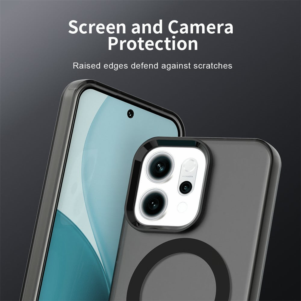 For Oppo Reno14 5G (Global) Case Compatible with MagSafe Anti Drop Hybrid Phone Back Cover - Black