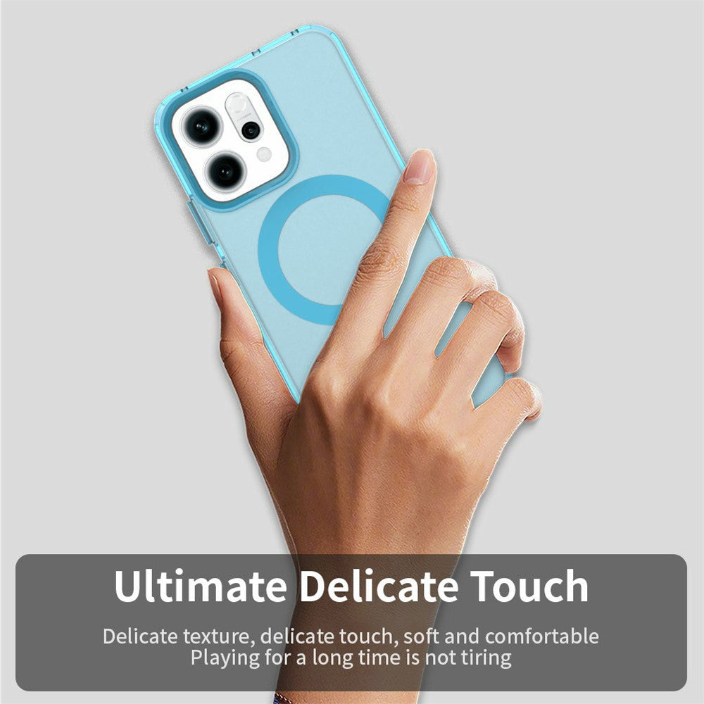 For Oppo Reno14 5G (Global) Case Compatible with MagSafe Anti Drop Hybrid Phone Back Cover - Blue