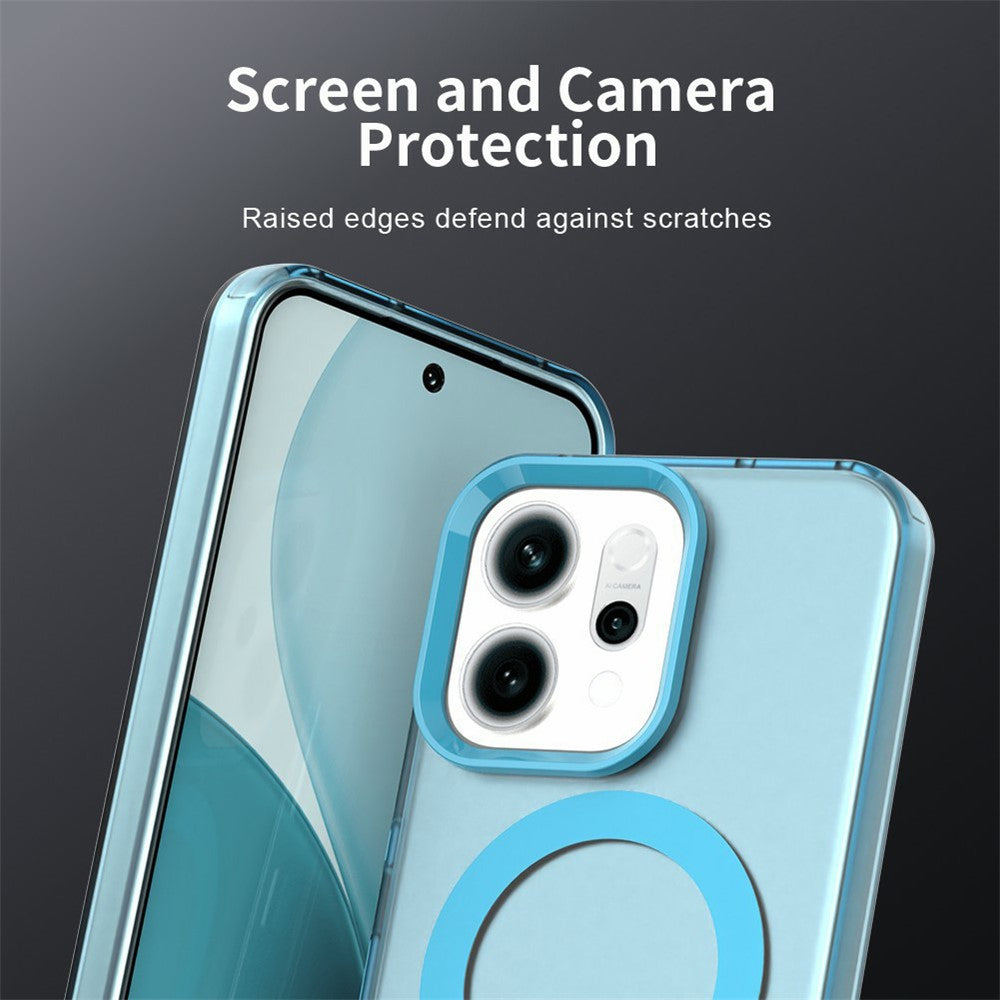 For Oppo Reno14 5G (Global) Case Compatible with MagSafe Anti Drop Hybrid Phone Back Cover - Blue