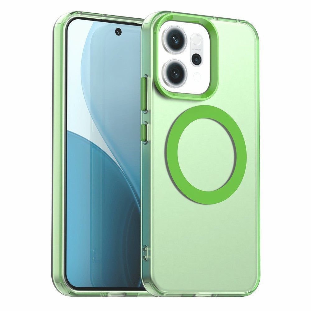 For Oppo Reno14 5G (Global) Case Compatible with MagSafe Anti Drop Hybrid Phone Back Cover - Green