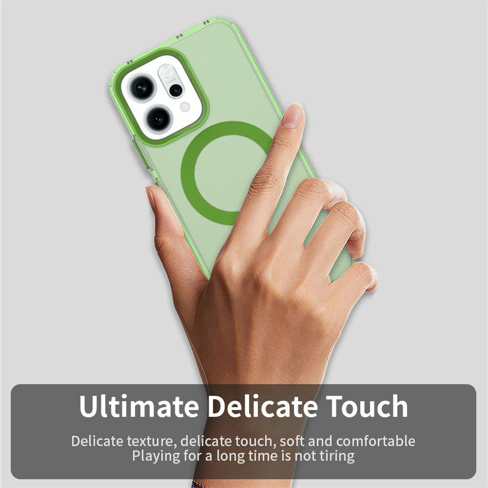 For Oppo Reno14 5G (Global) Case Compatible with MagSafe Anti Drop Hybrid Phone Back Cover - Green