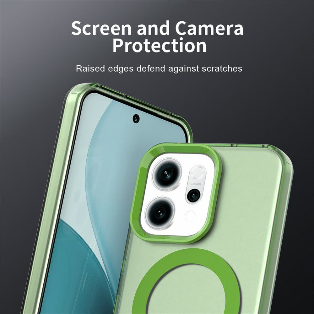 For Oppo Reno14 5G (Global) Case Compatible with MagSafe Anti Drop Hybrid Phone Back Cover - Green