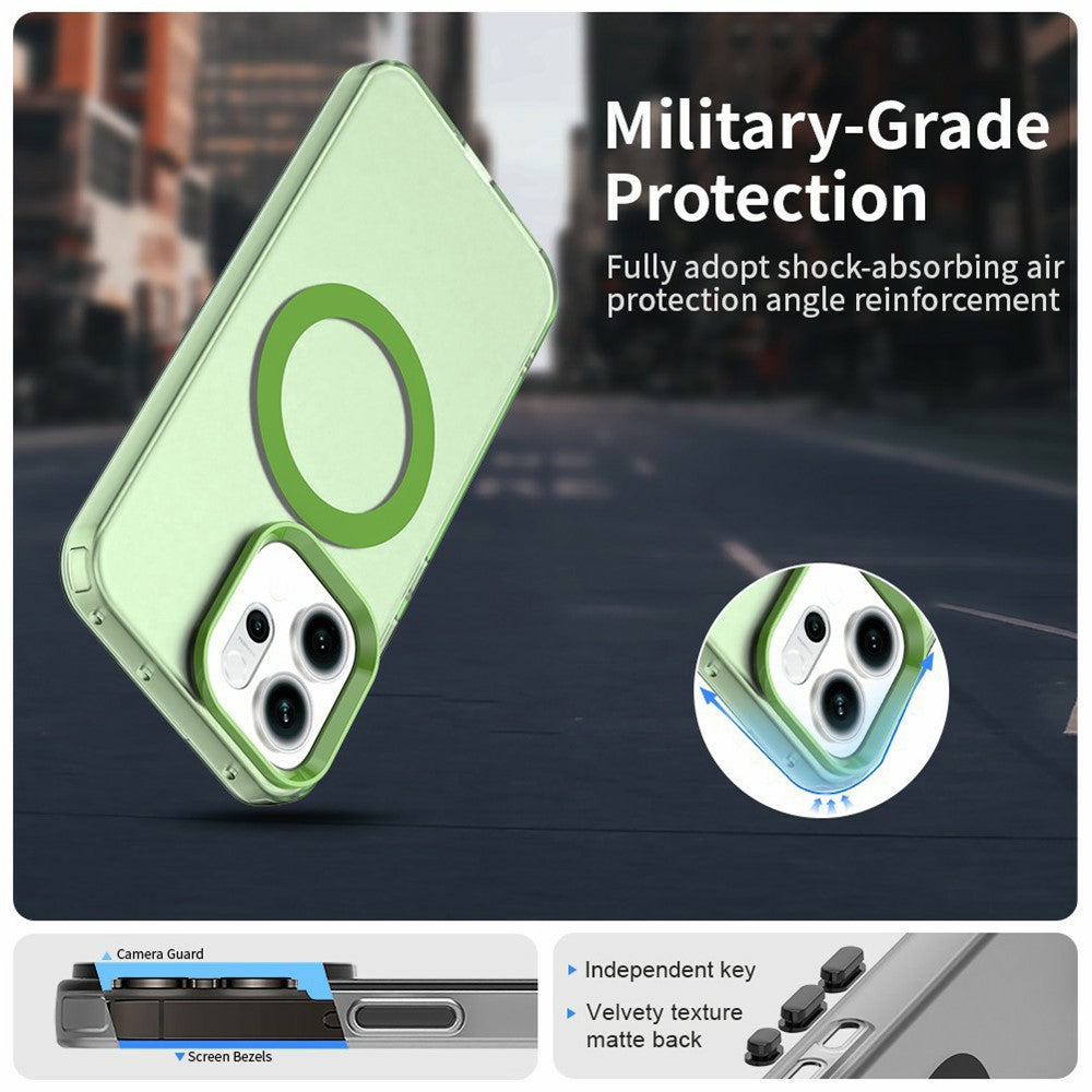 For Oppo Reno14 5G (Global) Case Compatible with MagSafe Anti Drop Hybrid Phone Back Cover - Green