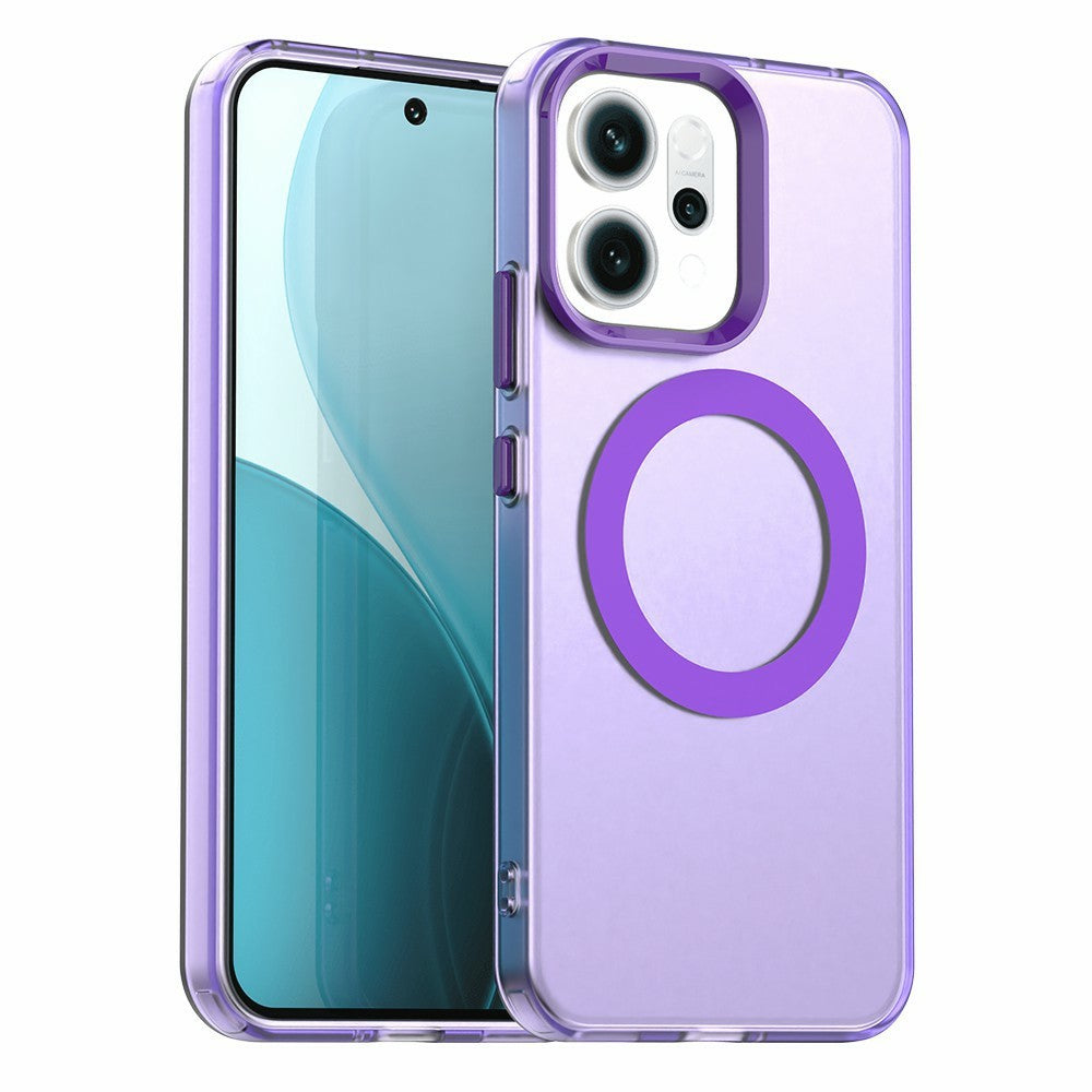 For Oppo Reno14 5G (Global) Case Compatible with MagSafe Anti Drop Hybrid Phone Back Cover - Purple