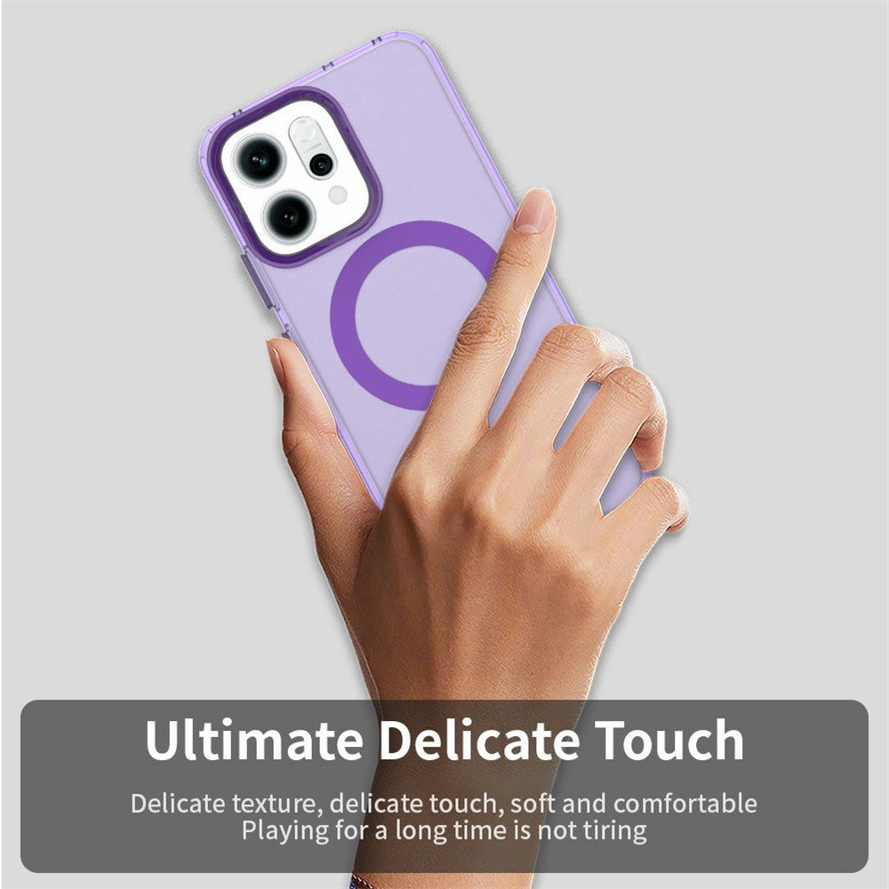 For Oppo Reno14 5G (Global) Case Compatible with MagSafe Anti Drop Hybrid Phone Back Cover - Purple