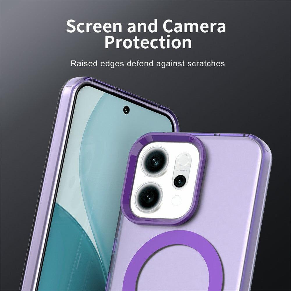 For Oppo Reno14 5G (Global) Case Compatible with MagSafe Anti Drop Hybrid Phone Back Cover - Purple