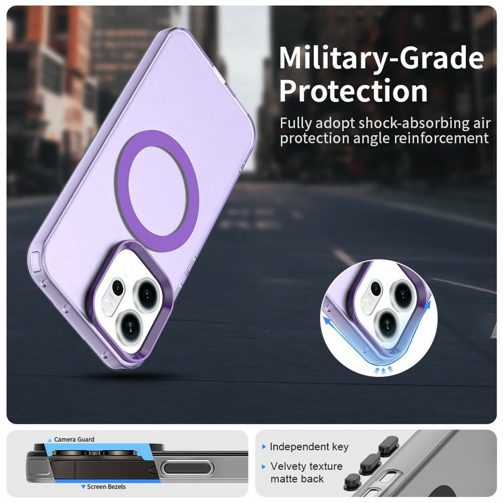 For Oppo Reno14 5G (Global) Case Compatible with MagSafe Anti Drop Hybrid Phone Back Cover - Purple