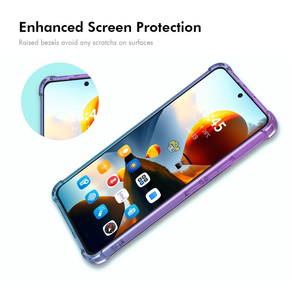 For Samsung Galaxy A17 5G TPU Case ENKAY Thickened Four Corner Drop-proof Phone Back Cover - Purple / Gold