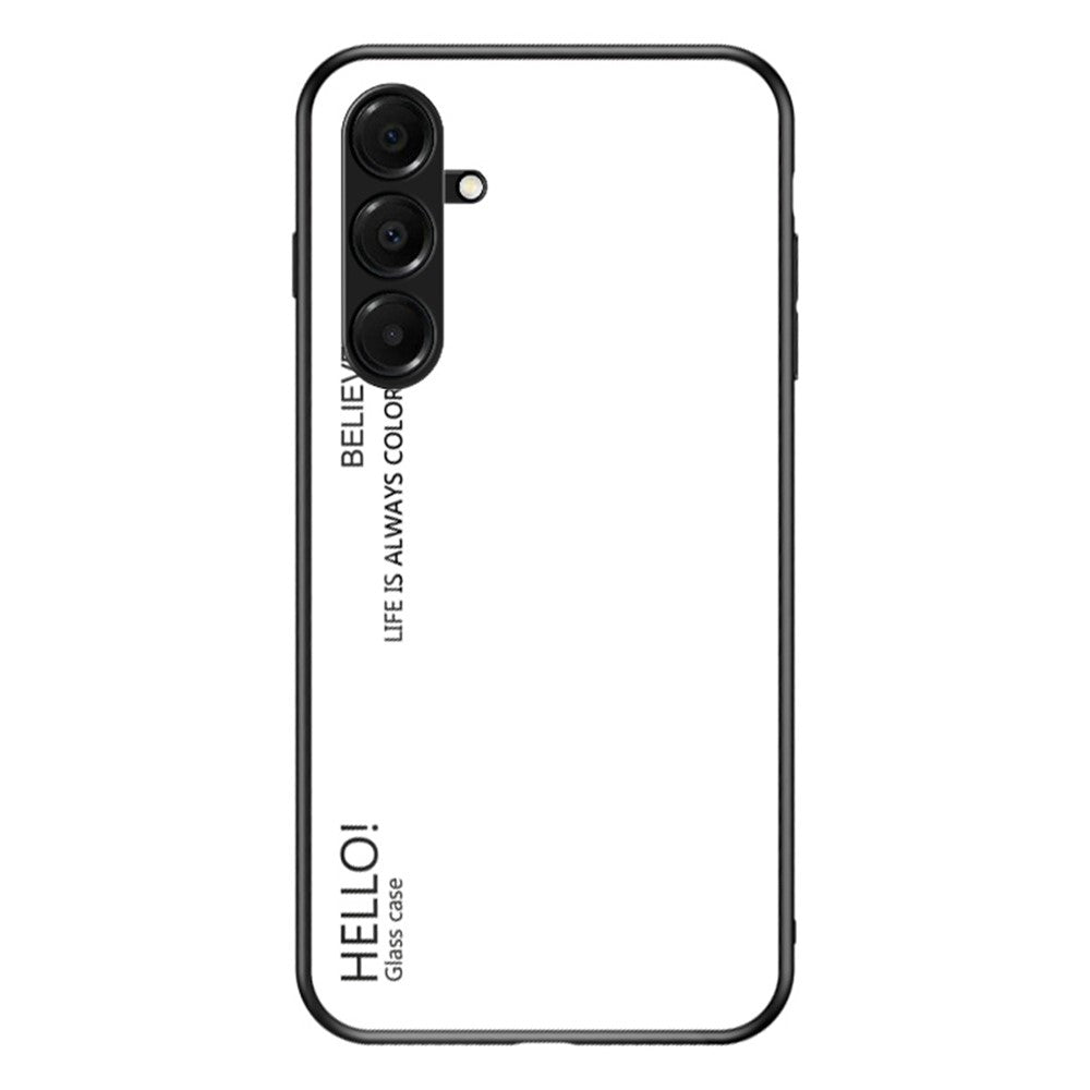 For Samsung Galaxy A17 5G Case Anti-Scratch Tempered Glass + PC + TPU Phone Cover - White