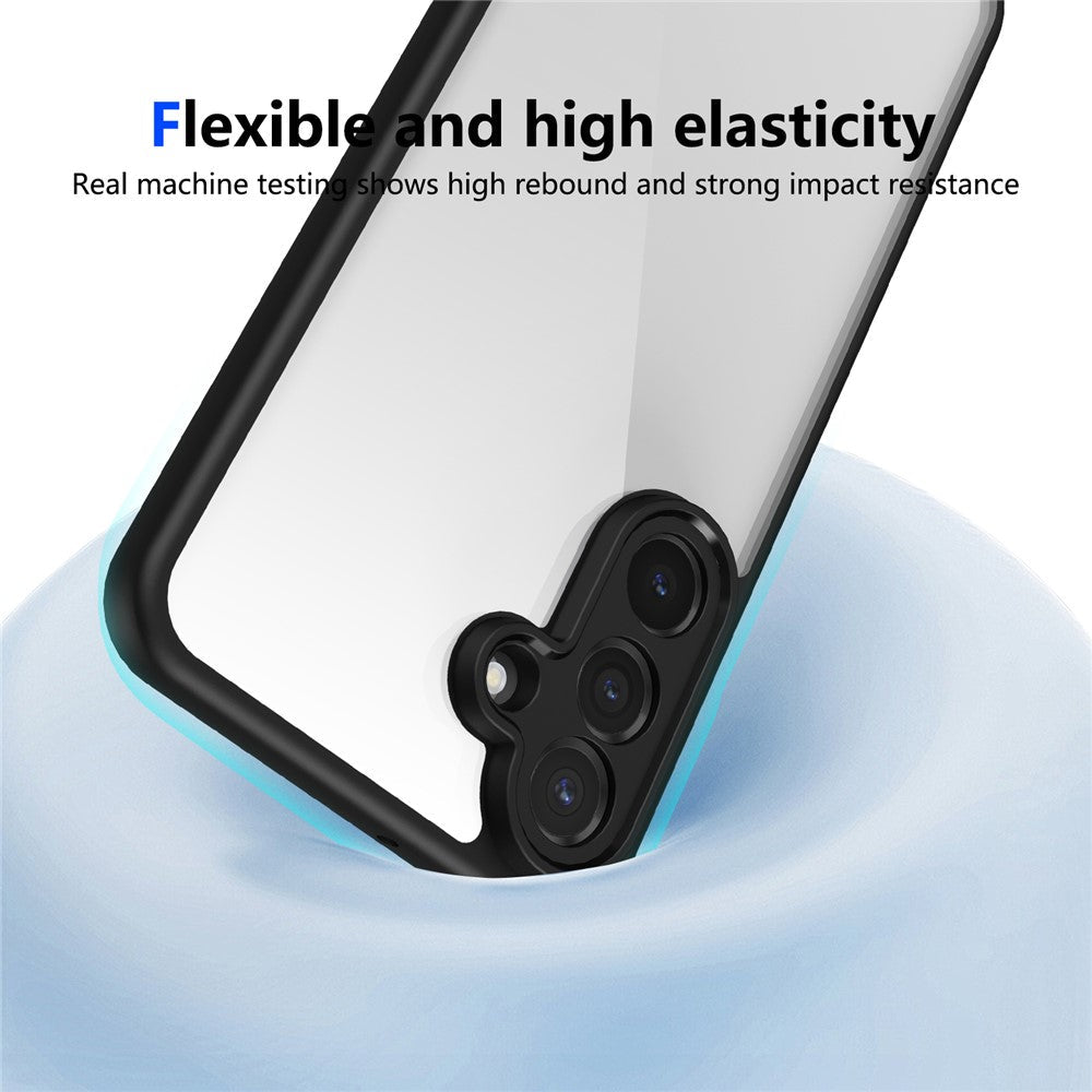 For Samsung Galaxy M56 5G Case Matte Skin Touch Clear PC + TPU Shockproof Phone Back Cover - Black