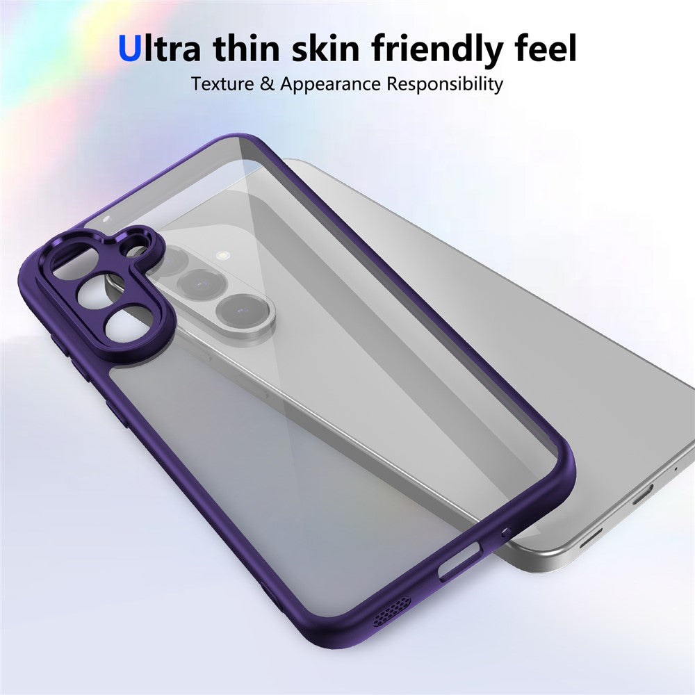 For Samsung Galaxy M56 5G Case Matte Skin Touch Clear PC + TPU Shockproof Phone Back Cover - Purple