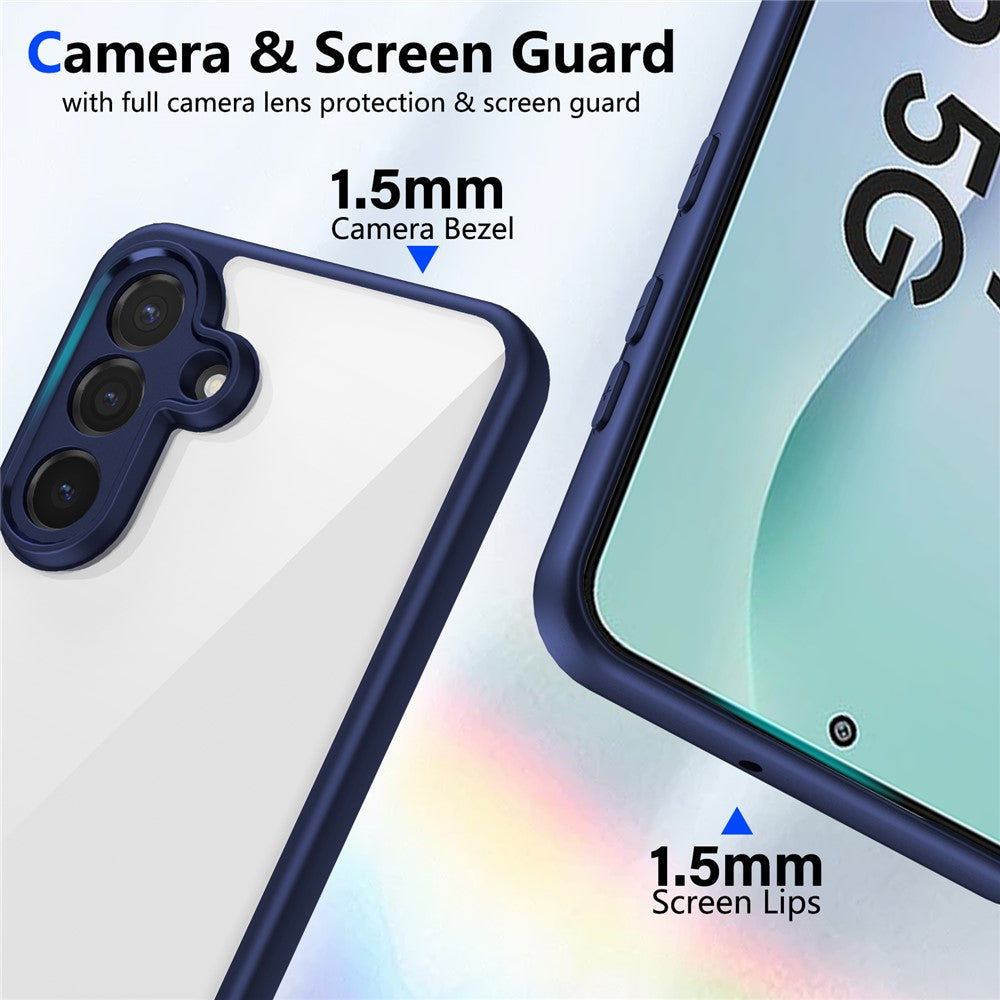 For Samsung Galaxy M56 5G Case Matte Skin Touch Clear PC + TPU Shockproof Phone Back Cover - Blue