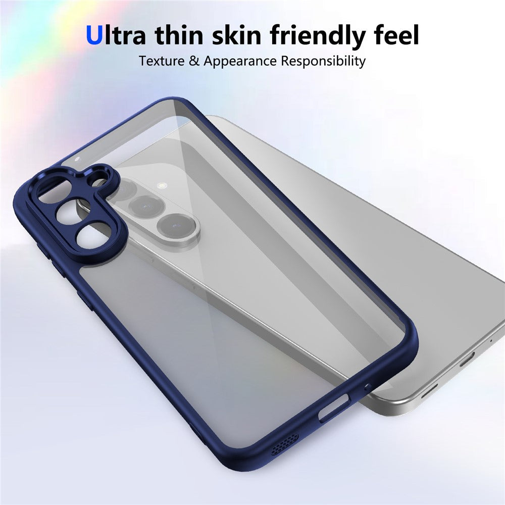 For Samsung Galaxy M56 5G Case Matte Skin Touch Clear PC + TPU Shockproof Phone Back Cover - Blue