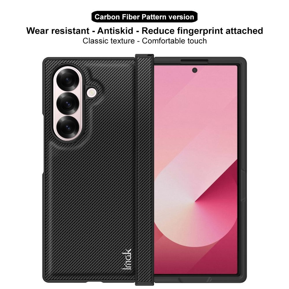 IMAK Ruiyi Series for Samsung Galaxy Z Fold7 5G Case Carbon Fiber Texture Leather + PC Phone Cover