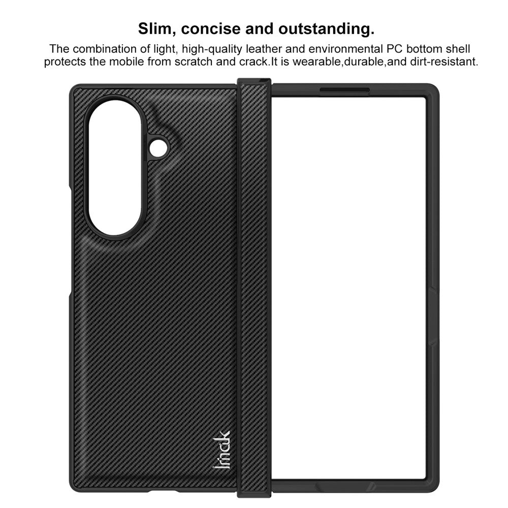 IMAK Ruiyi Series for Samsung Galaxy Z Fold7 5G Case Carbon Fiber Texture Leather + PC Phone Cover