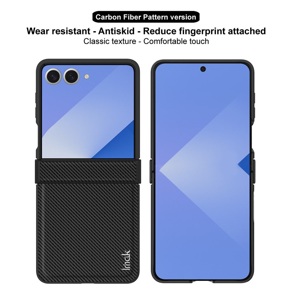 IMAK Ruiyi Series for Samsung Galaxy Z Flip7 5G Case Carbon Fiber Texture Leather + PC Phone Cover