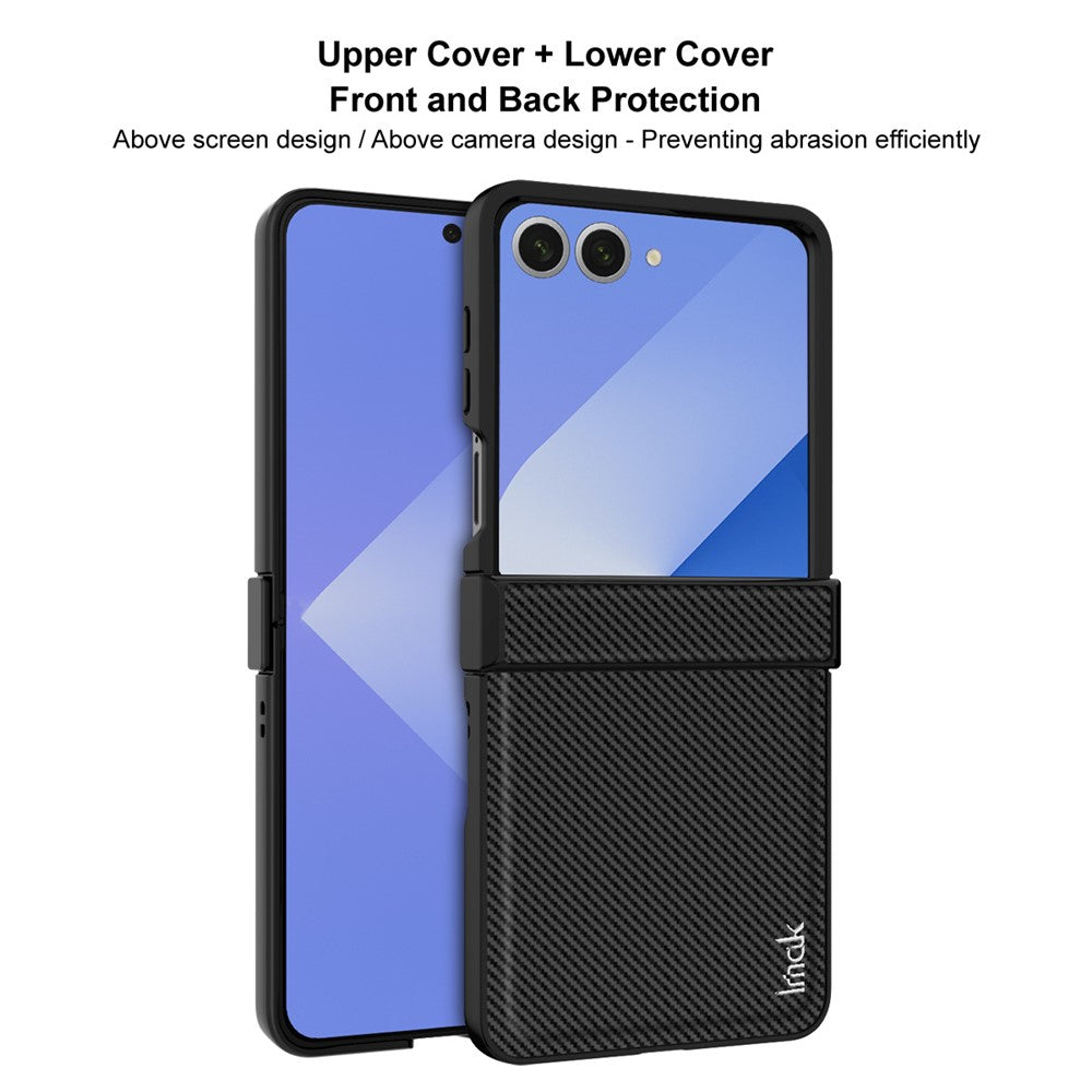 IMAK Ruiyi Series for Samsung Galaxy Z Flip7 5G Case Carbon Fiber Texture Leather + PC Phone Cover