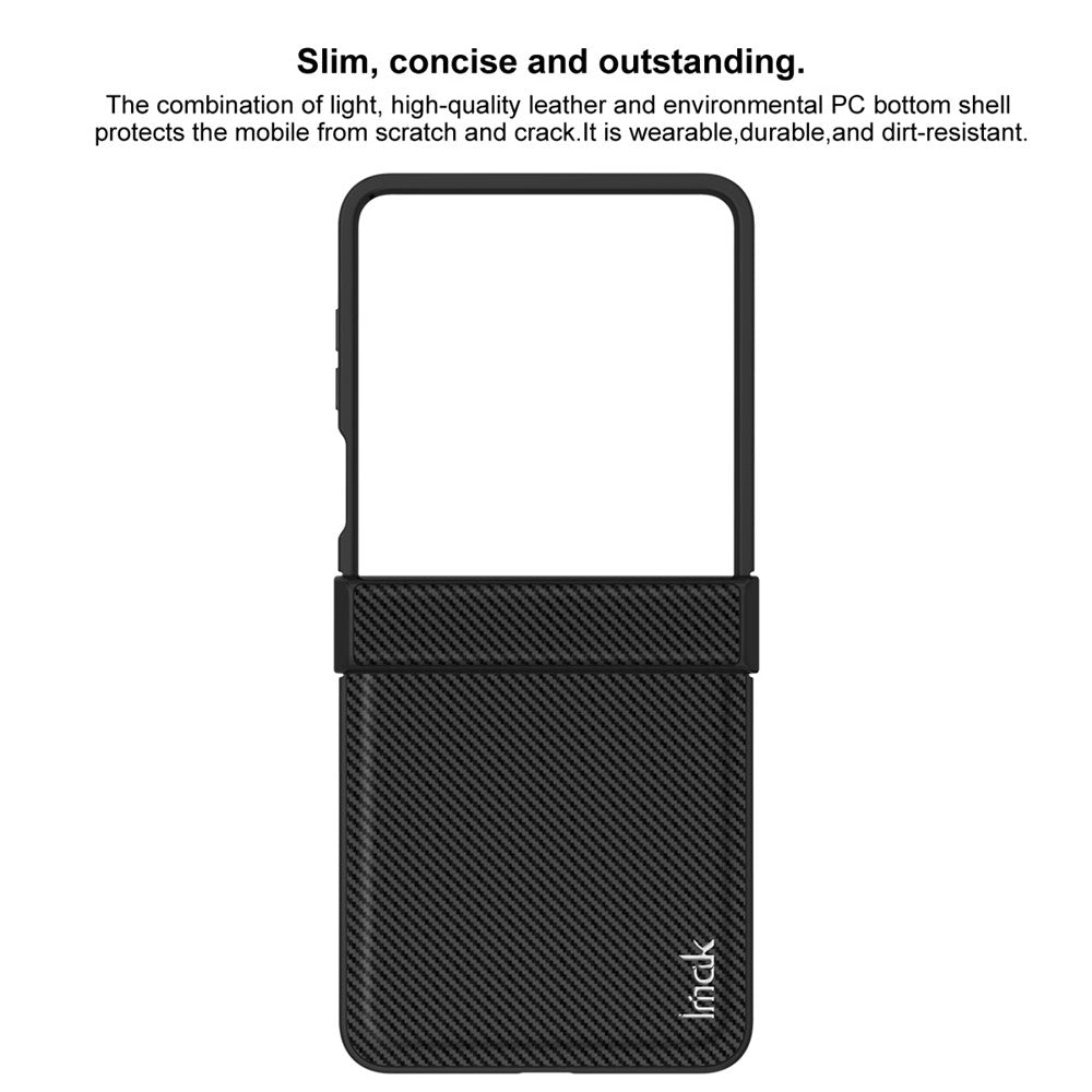 IMAK Ruiyi Series for Samsung Galaxy Z Flip7 5G Case Carbon Fiber Texture Leather + PC Phone Cover