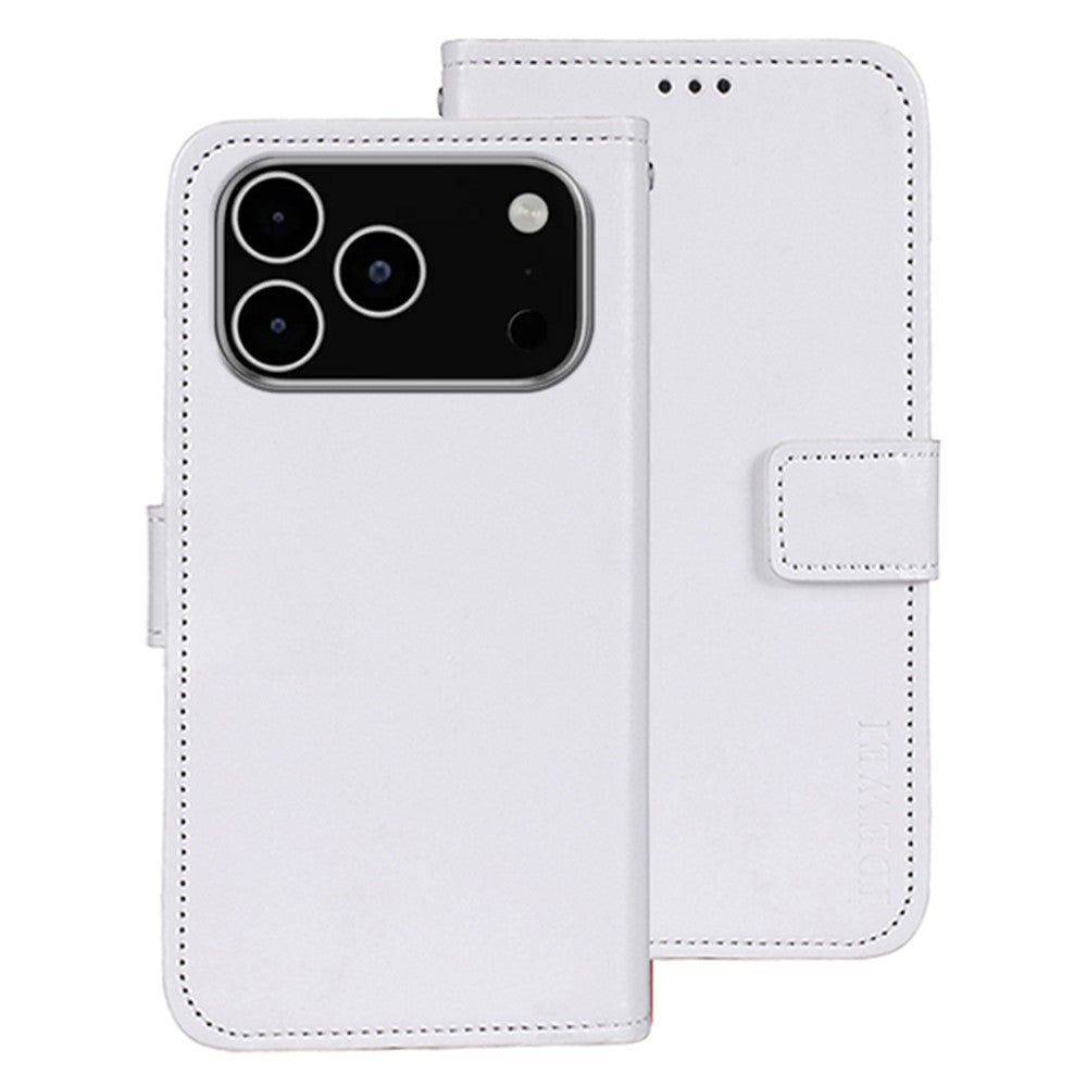 IDEWEI For iPhone 17 Pro Max Stand Case Crazy Horse Texture Leather Phone Cover - White