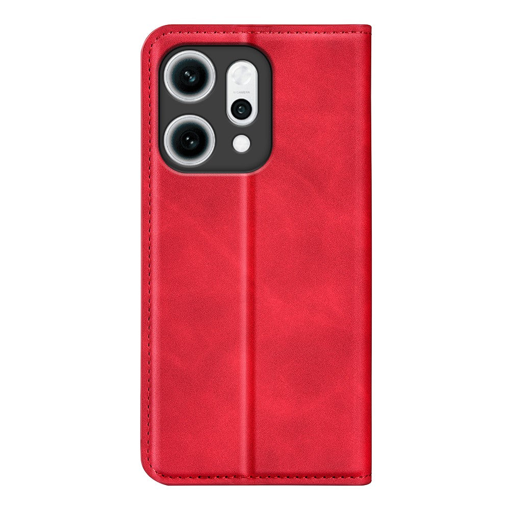 For Oppo Reno14 Pro 5G (Global) Case Skin Touch Leather Wallet Phone Cover - Red