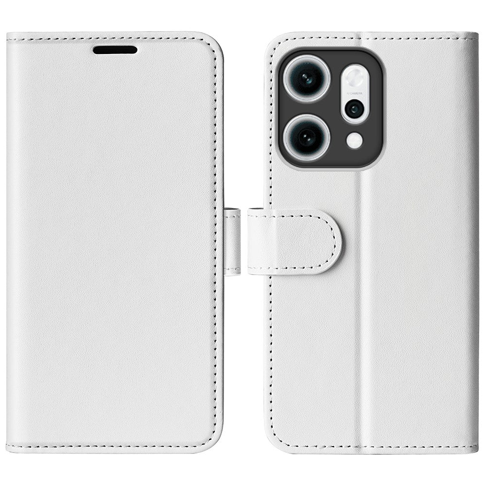 For Oppo Reno14 Pro 5G (Global) Case Crazy Horse Texture Stand Leather Phone Cover - White