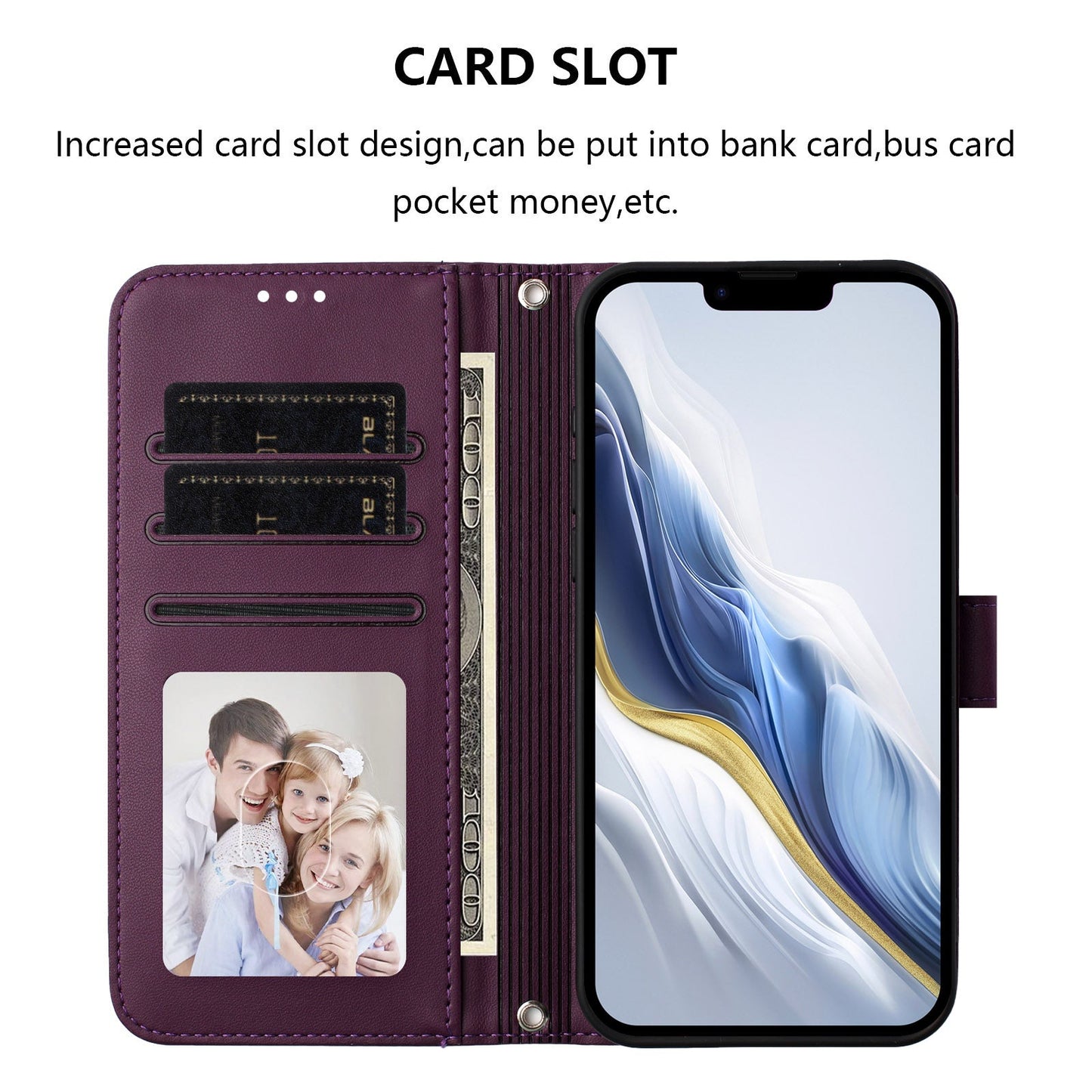 For Oppo Reno13 Pro 5G Leather Case Wallet Stand Phone Cover with Wrist Strap - Purple