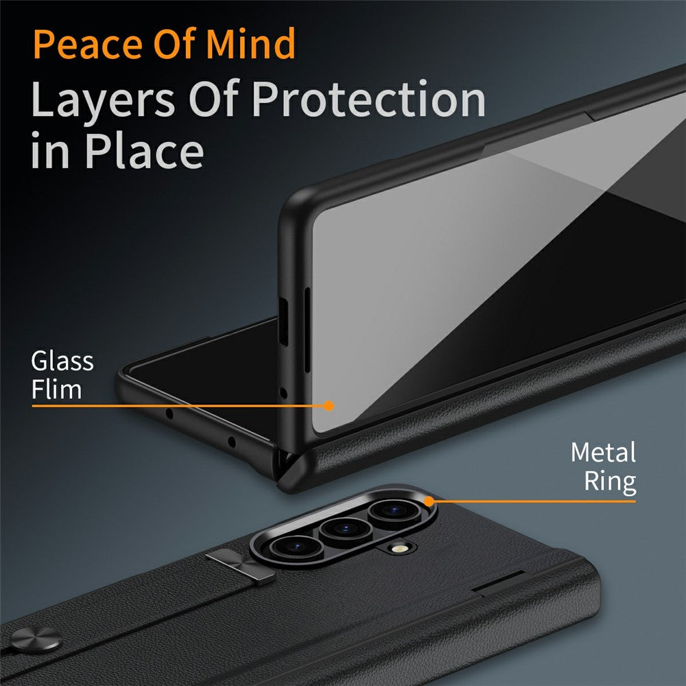 For Samsung Galaxy Z Fold7 5G Kickstand Case Anti-Drop Hard PC Phone Cover - Black