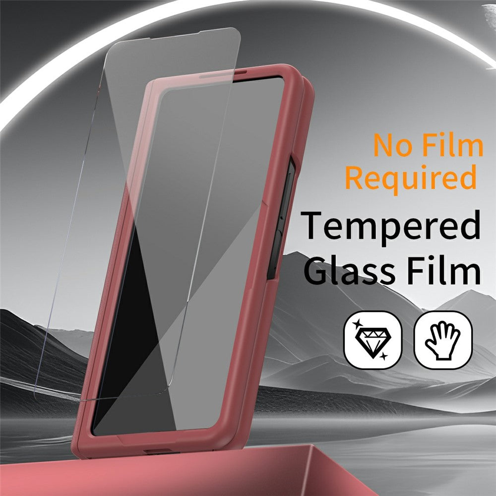 For Samsung Galaxy Z Fold7 5G Kickstand Case Anti-Drop Hard PC Phone Cover - Red