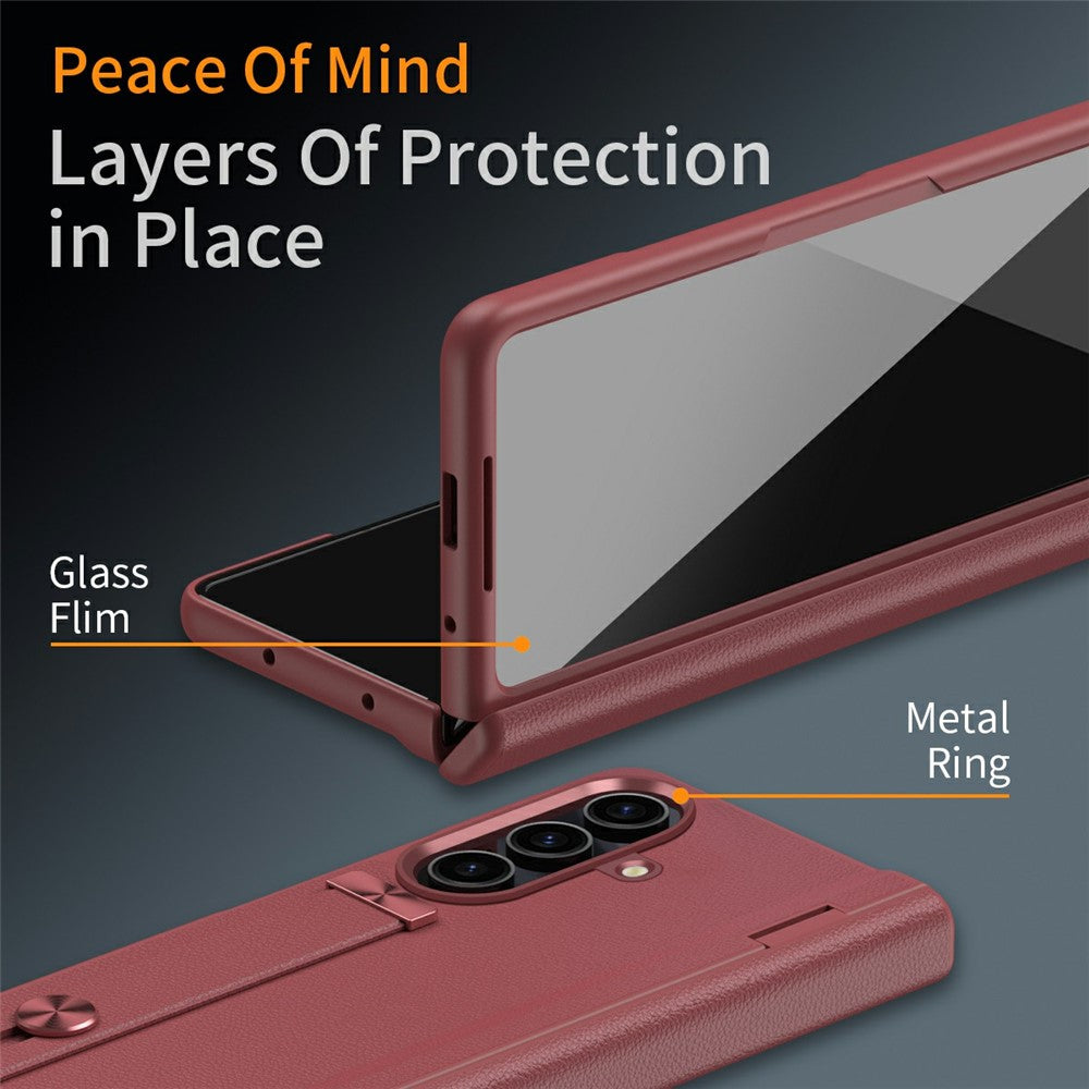For Samsung Galaxy Z Fold7 5G Kickstand Case Anti-Drop Hard PC Phone Cover - Red