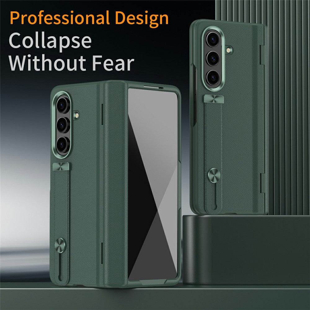 For Samsung Galaxy Z Fold7 5G Kickstand Case Anti-Drop Hard PC Phone Cover - Green