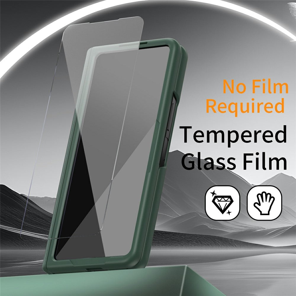 For Samsung Galaxy Z Fold7 5G Kickstand Case Anti-Drop Hard PC Phone Cover - Green