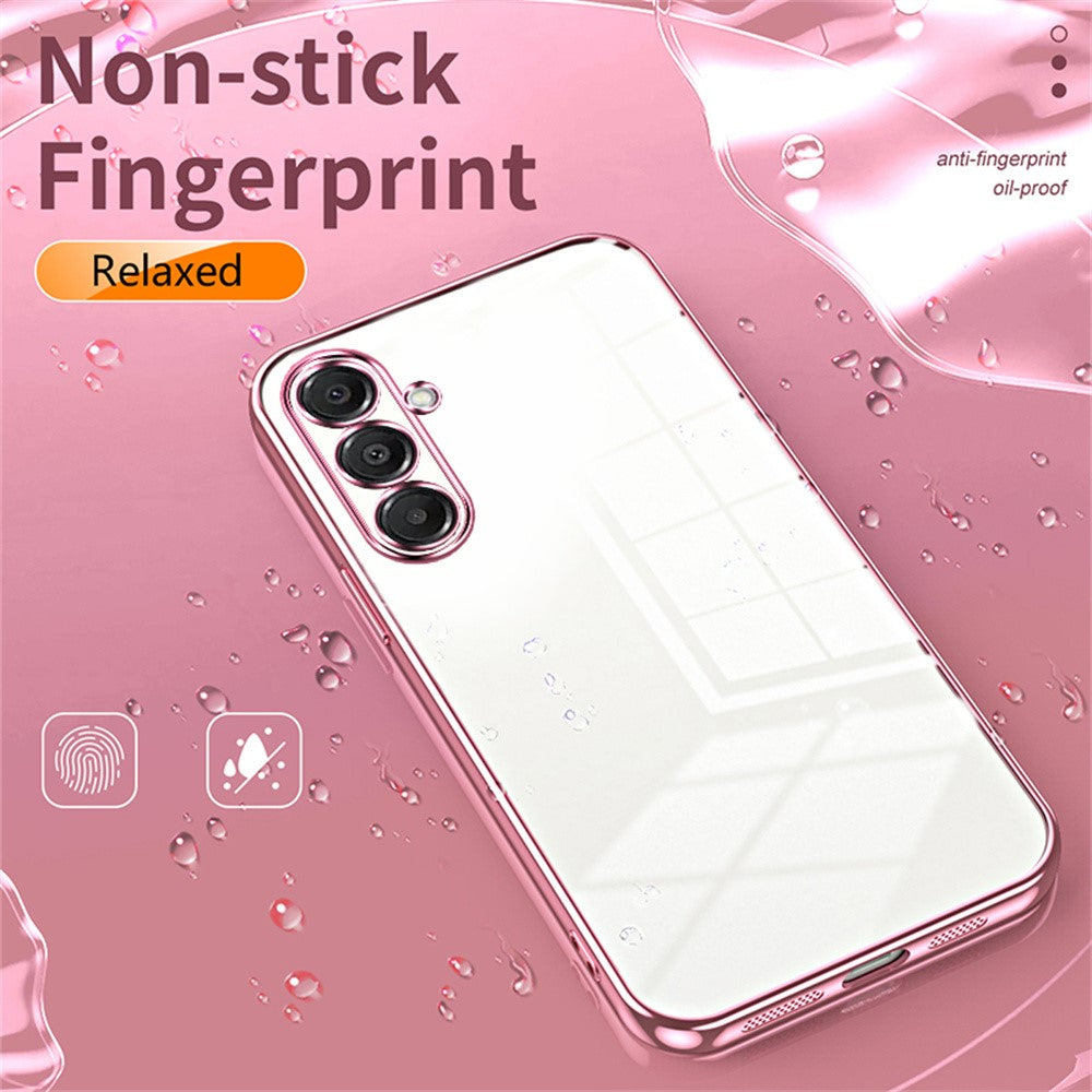 For Samsung Galaxy A17 5G Case Electroplating Frame Soft TPU Phone Cover - Transparent