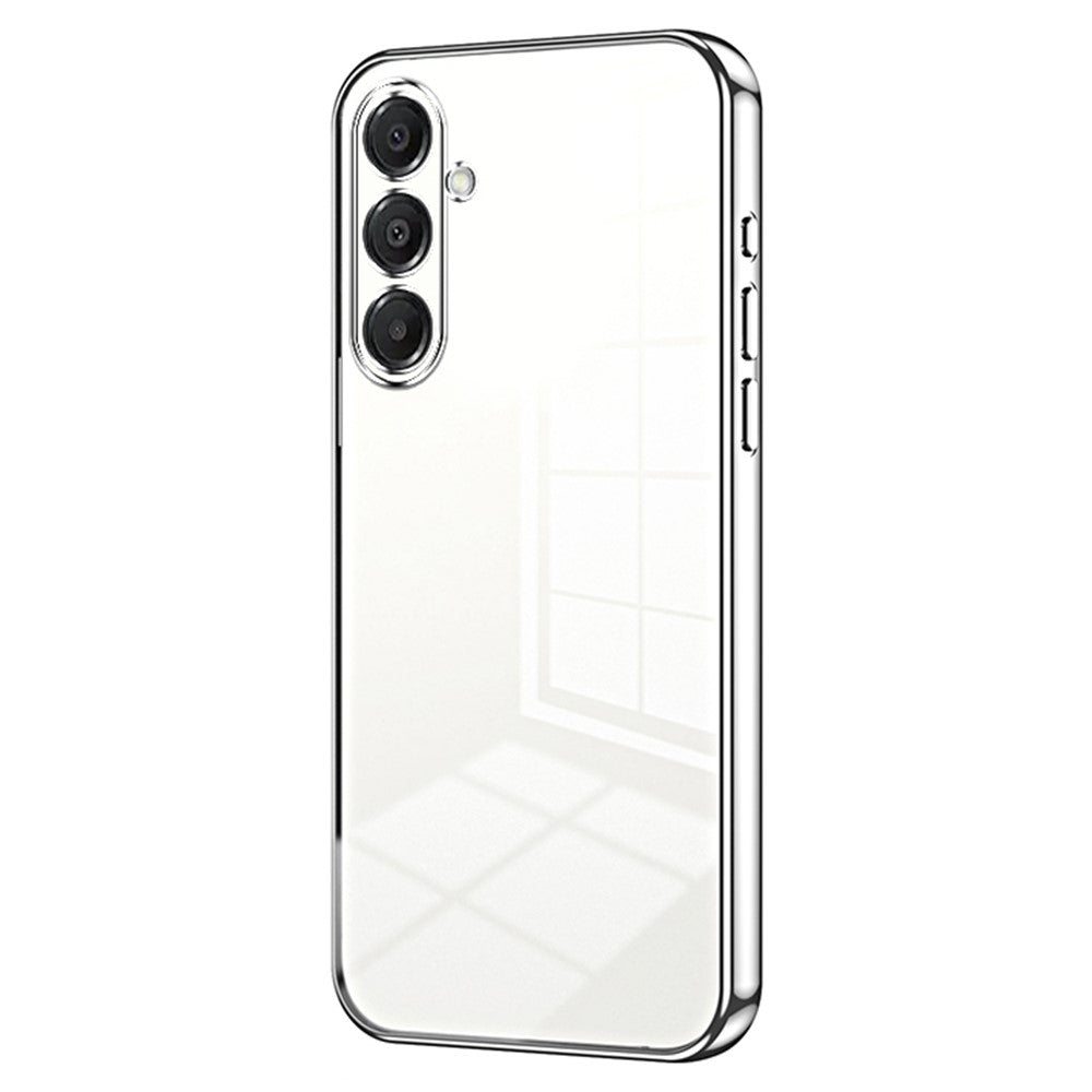For Samsung Galaxy A17 5G Case Electroplating Frame Soft TPU Phone Cover - Silver