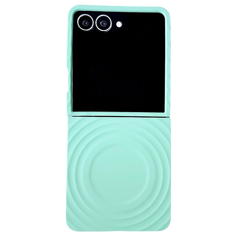 For Samsung Galaxy Z Flip7 5G Magnetic Case Skin-Touch Wave Teature Hard PC Phone Cover - Mint Green