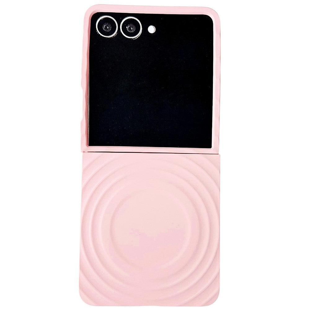 For Samsung Galaxy Z Flip7 5G Magnetic Case Skin-Touch Wave Teature Hard PC Phone Cover - Pink