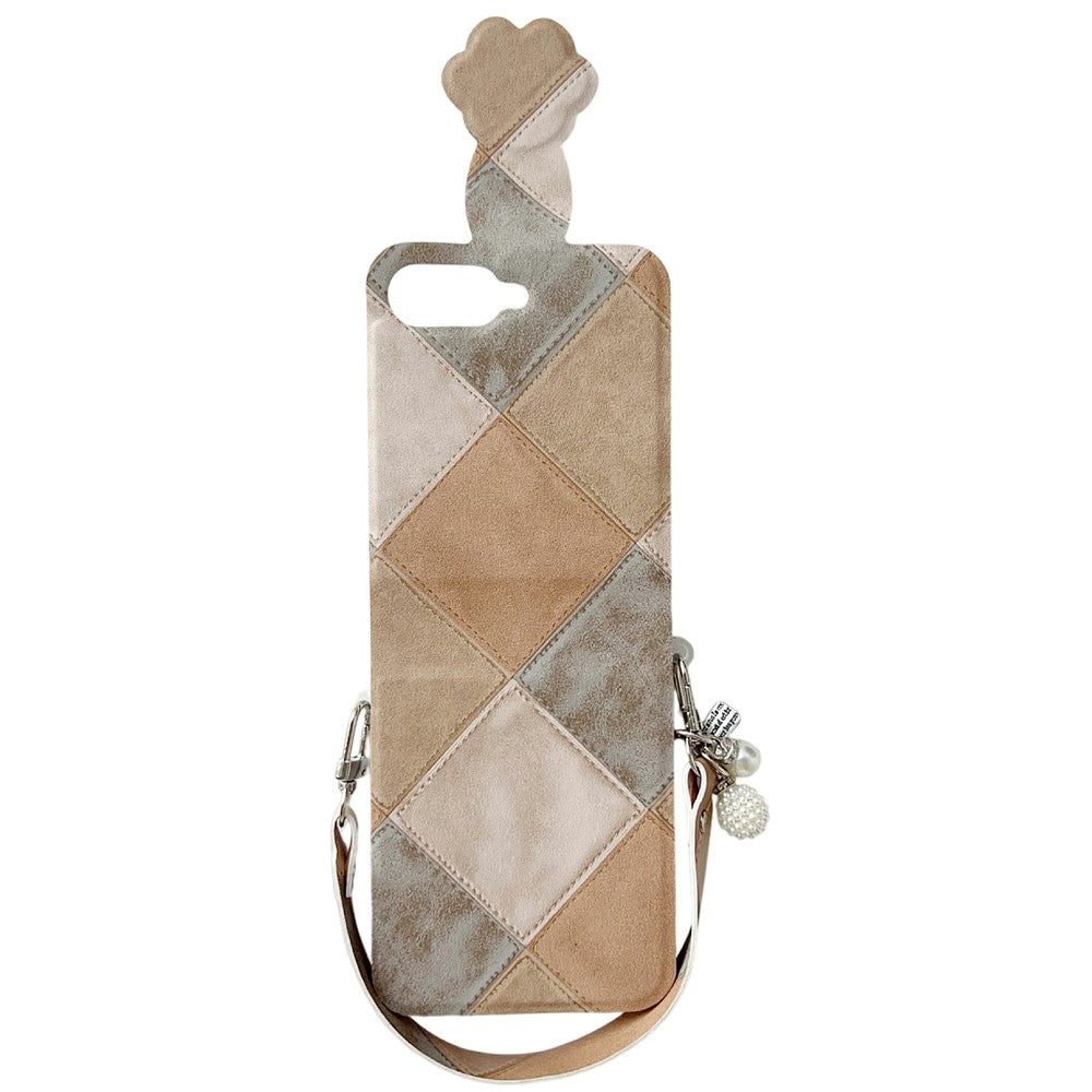 For Samsung Galaxy Z Flip7 FE 5G / Z Flip6 5G Case Retro Rhombus Cat Claw Clasp PU + PC Phone Cover with Strap - Khaki