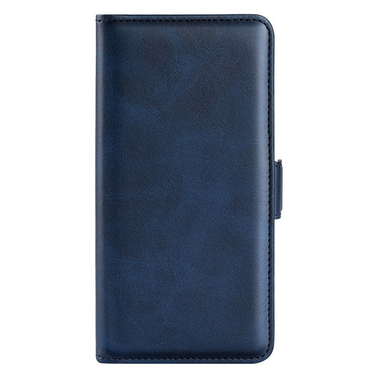 For Motorola Edge 30 Neo 5G / Edge 30 Lite Calf Texture PU Leather Phone Case Stand Function Flip Wallet Cover with Dual Magnetic Clasp - Blue