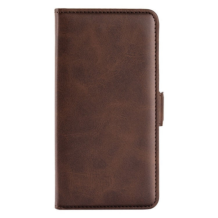 For Motorola Edge 30 Neo 5G / Edge 30 Lite Calf Texture PU Leather Phone Case Stand Function Flip Wallet Cover with Dual Magnetic Clasp - Brown