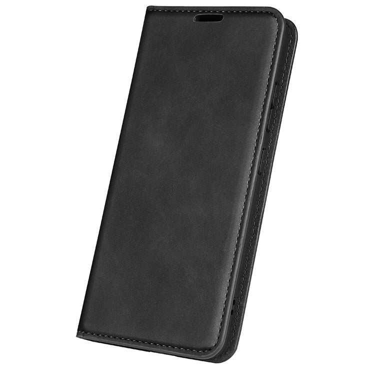 For Motorola Edge 30 Neo 5G / Edge 30 Lite Skin-touch PU Leather Flip Wallet Cover Stand Magnetic Absorption Shockproof Phone Case - Black