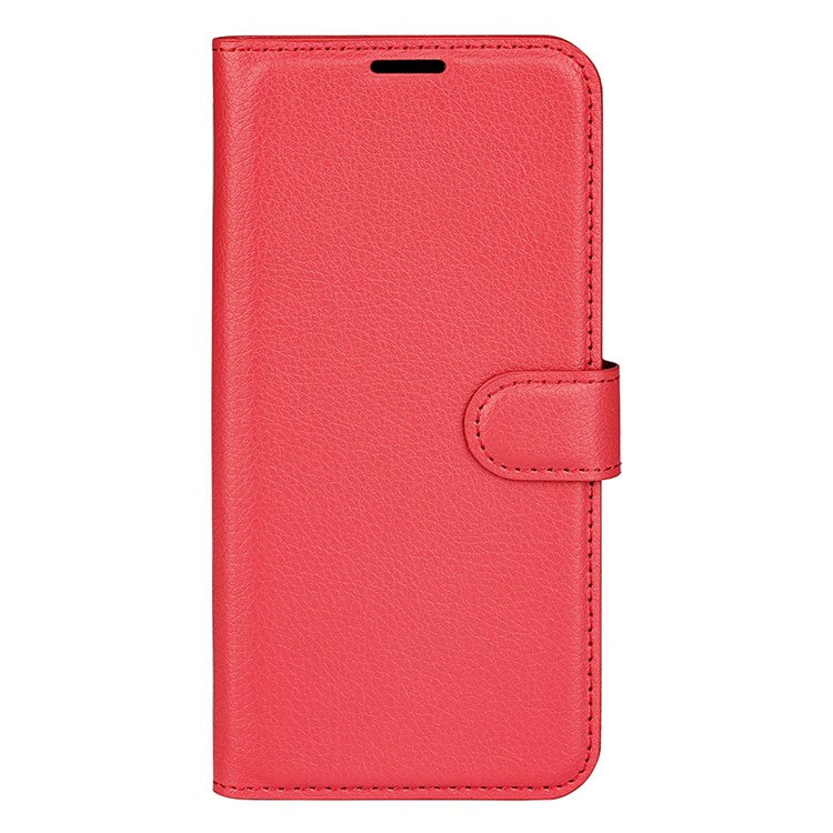 For Motorola Edge 30 Neo 5G / Edge 30 Lite Litchi Texture PU Leather Phone Case Folding Stand Magnetic Closure Wallet Flip Cover - Red