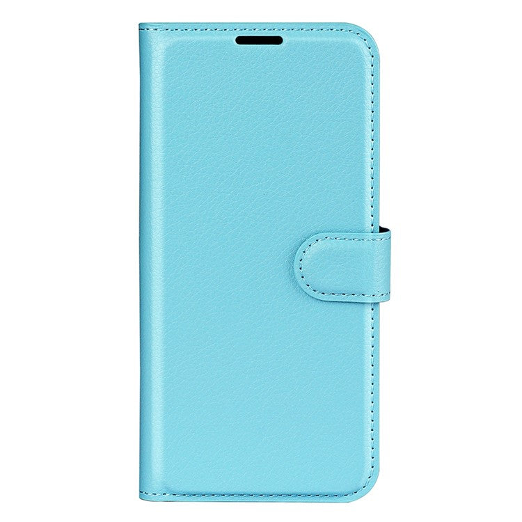 For Motorola Edge 30 Neo 5G / Edge 30 Lite Litchi Texture PU Leather Phone Case Folding Stand Magnetic Closure Wallet Flip Cover - Blue