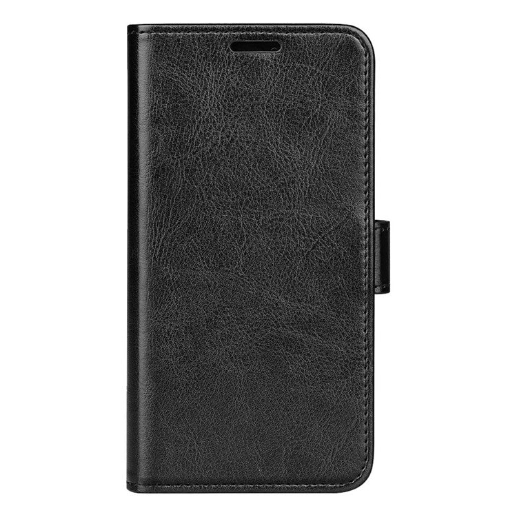 For Motorola Edge 30 Neo 5G / Edge 30 Lite Folding Stand PU Leather Flip Case Crazy Horse Texture Wallet Style Magnetic Closure Folio Phone Cover - Black