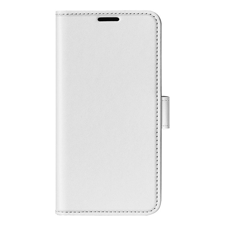 For Motorola Edge 30 Neo 5G / Edge 30 Lite Folding Stand PU Leather Flip Case Crazy Horse Texture Wallet Style Magnetic Closure Folio Phone Cover - White