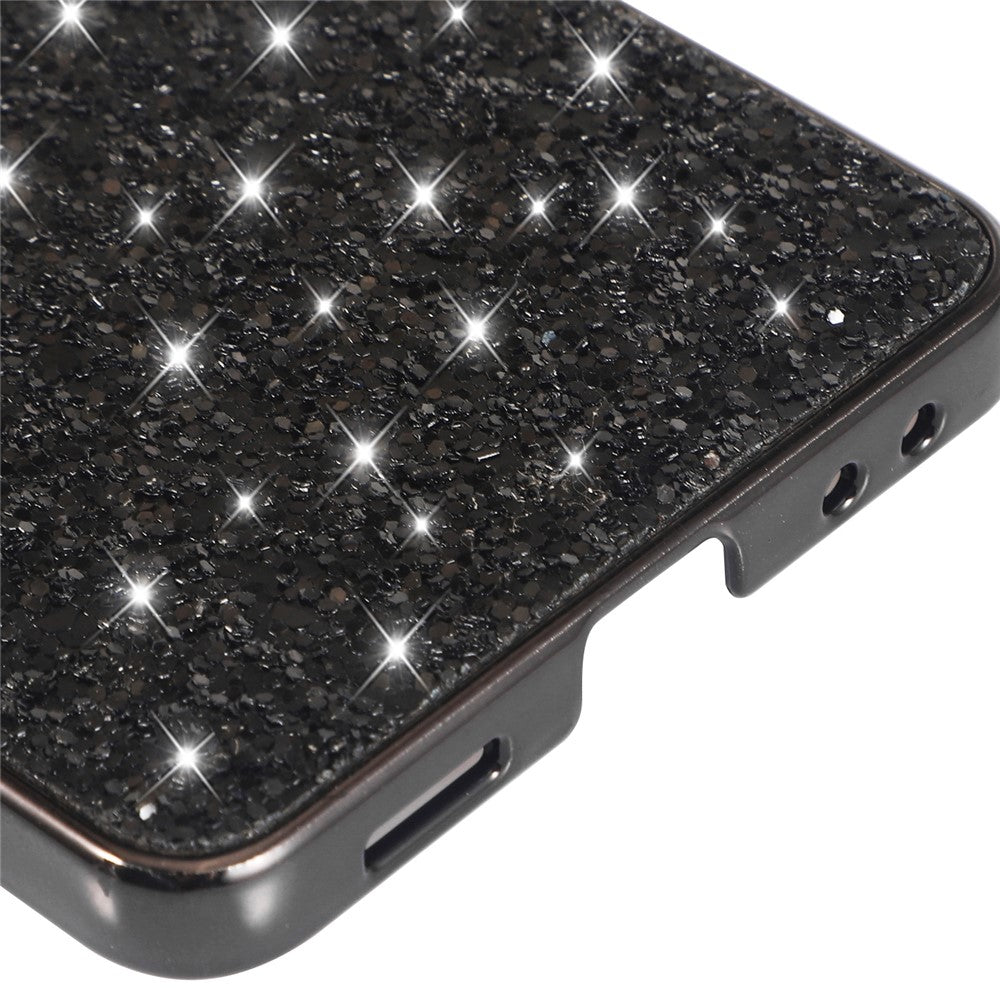For Samsung Galaxy Z Flip7 5G Case PC Sparkling Glitter Phone Back Cover - Silver